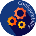 configurability globe badge