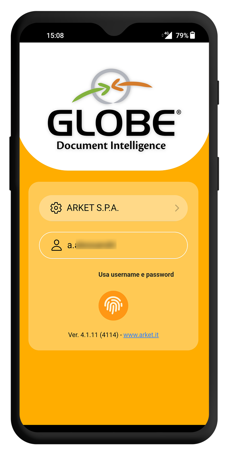 app globe accesso biometrico